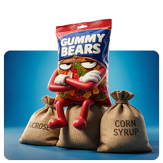 Chewy candy and jelly beans character