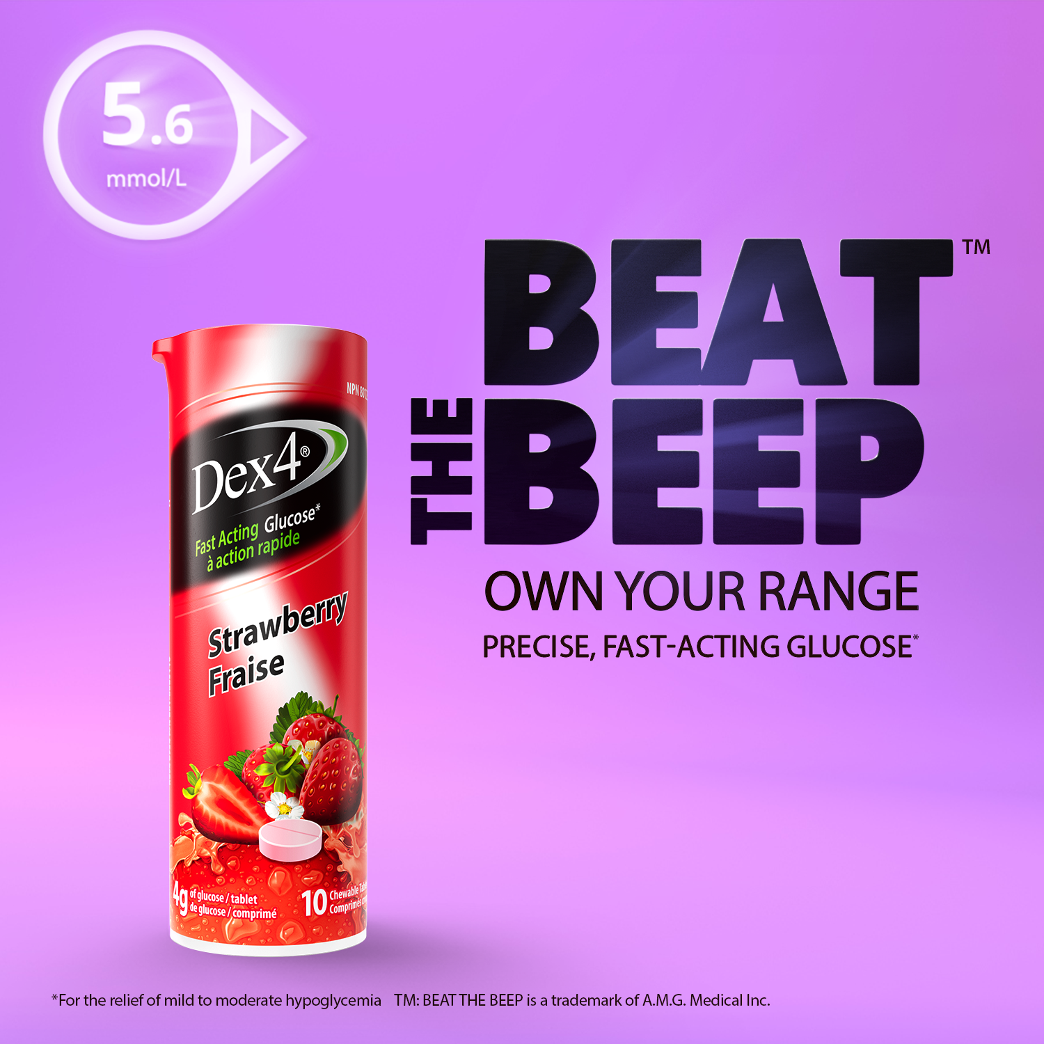 Comprimés de glucose - Tube de 10 comprimés