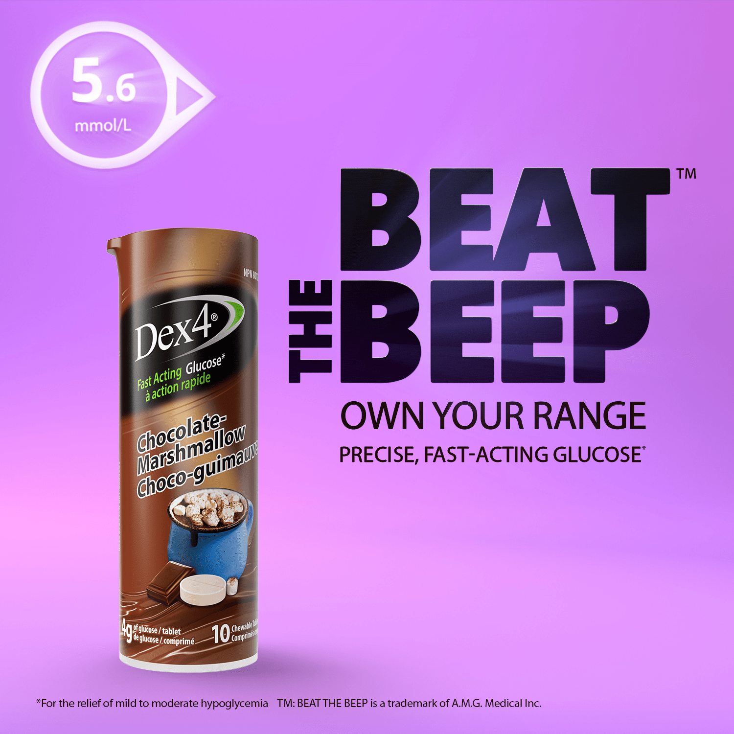 Glucose Tablets - 10 Count Tube - Dex4