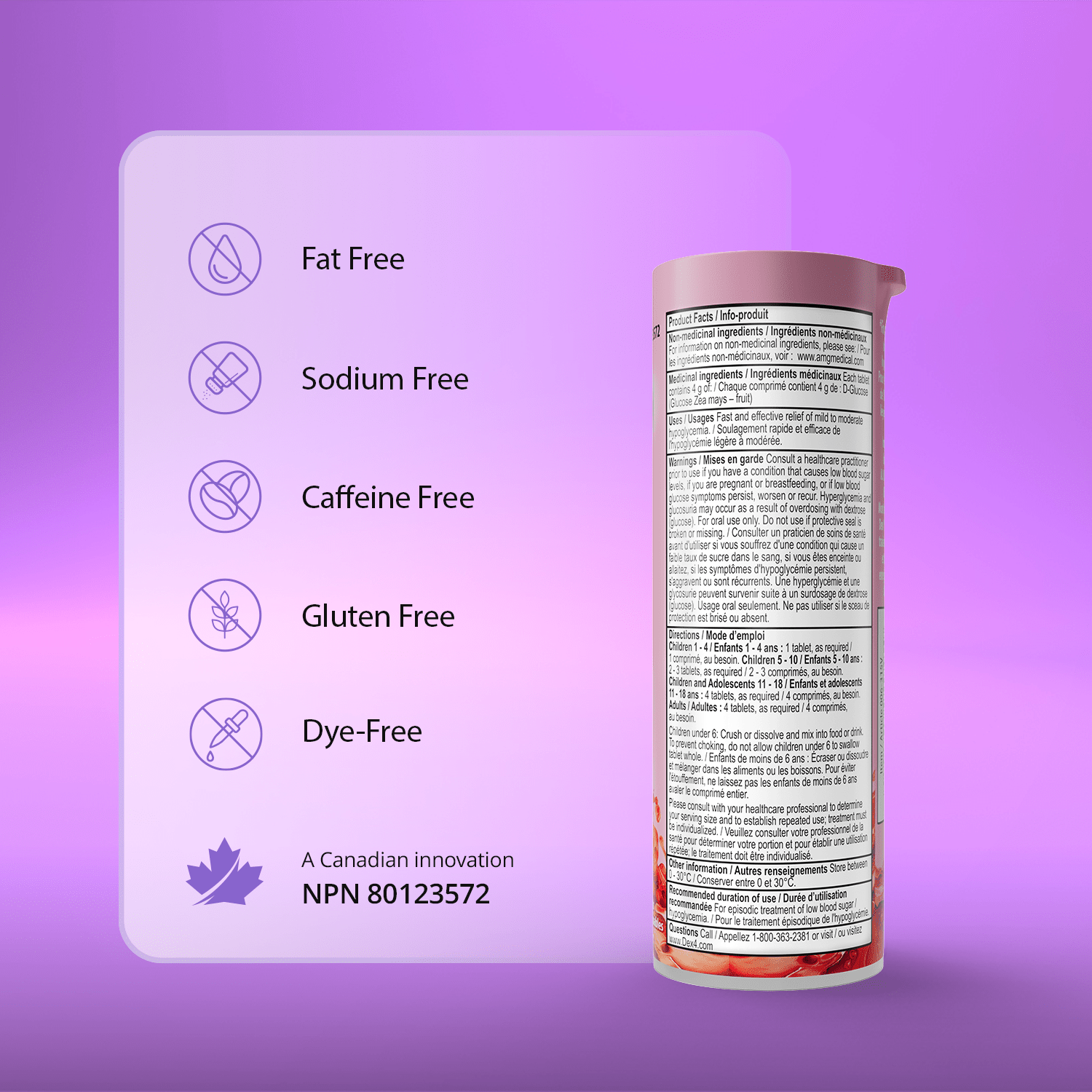 Glucose Tablets - 10 Count Tube - Dex4