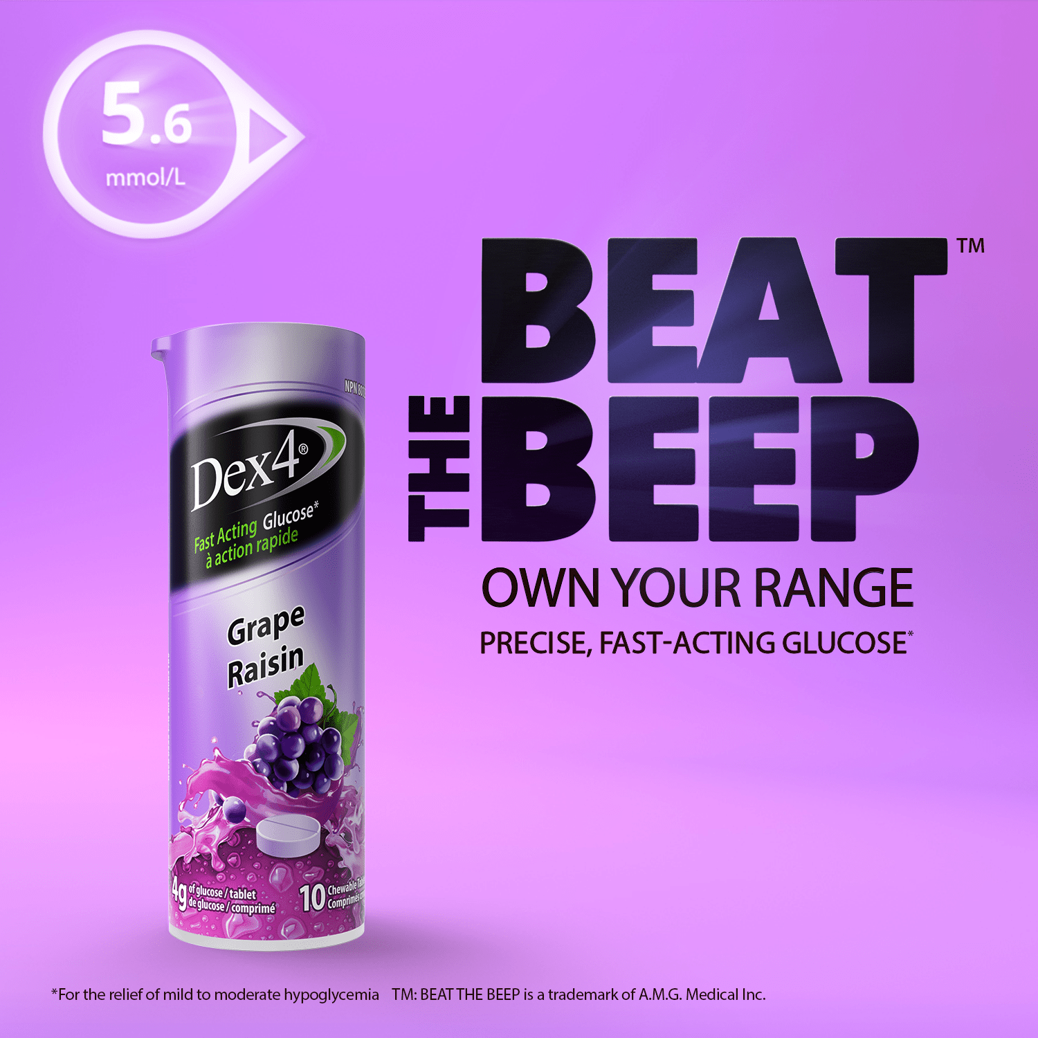 Glucose Tablets - 10 Count Tube - Dex4