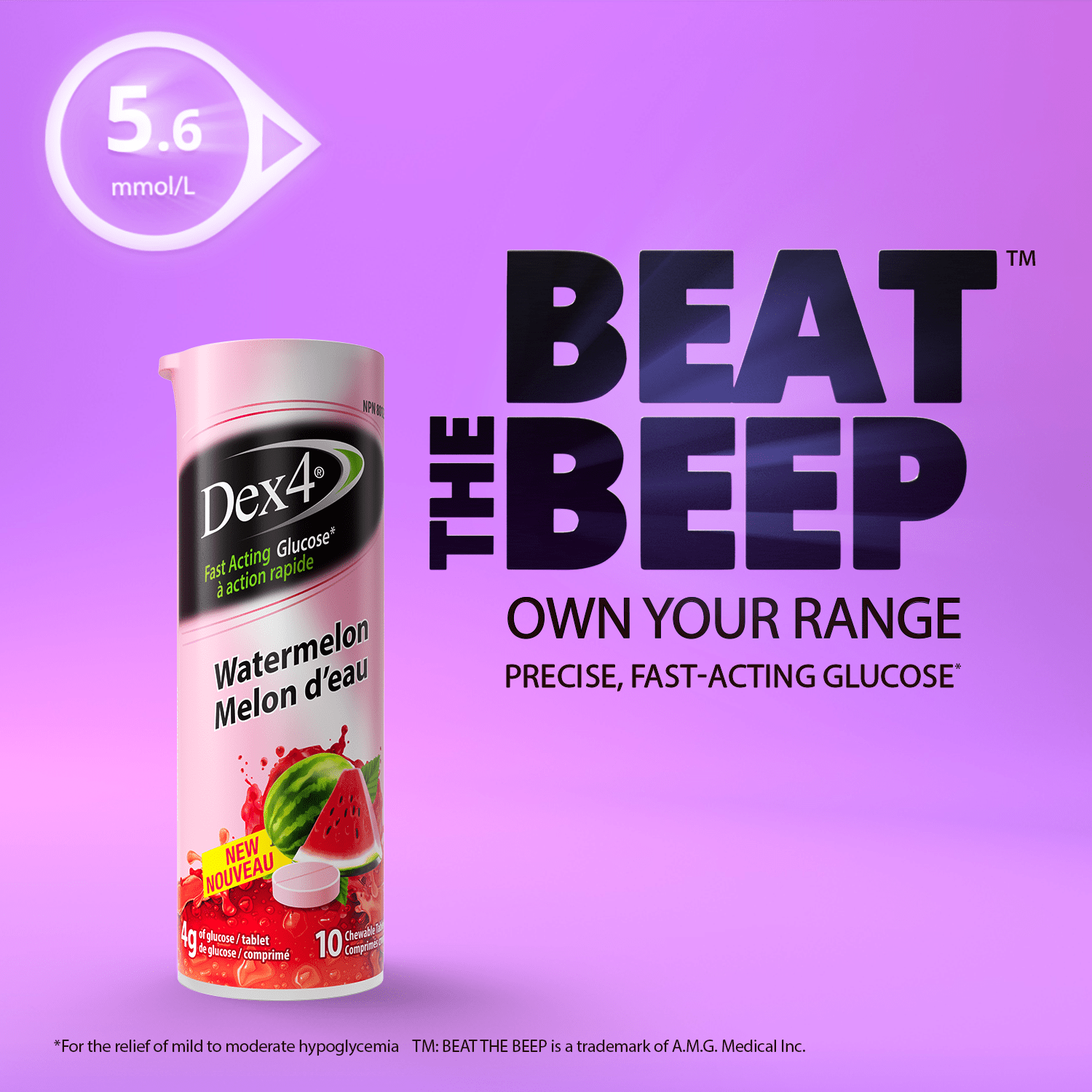 Glucose Tablets - 10 Count Tube - Dex4