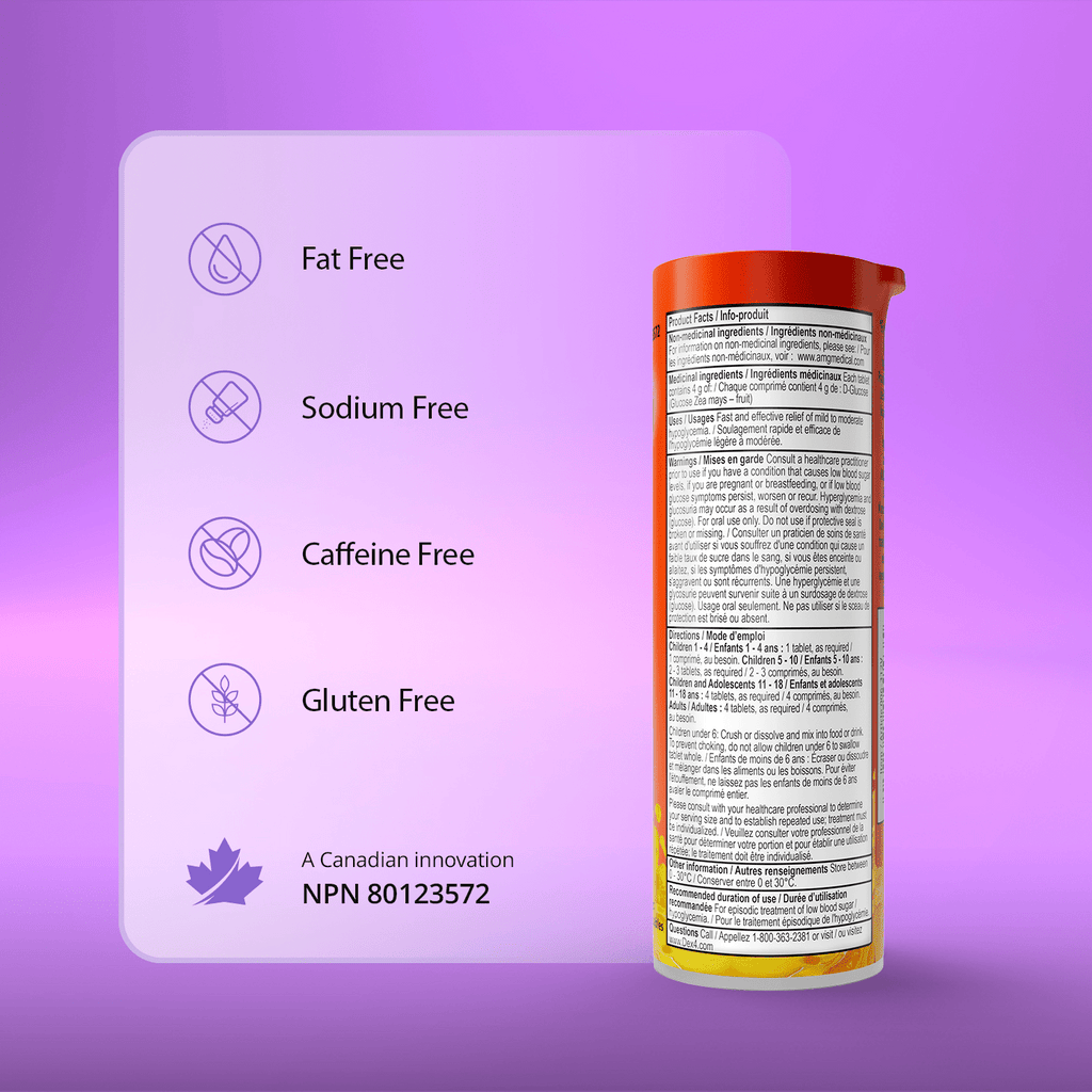 Glucose Tablets - 10 Count Tube - Dex4