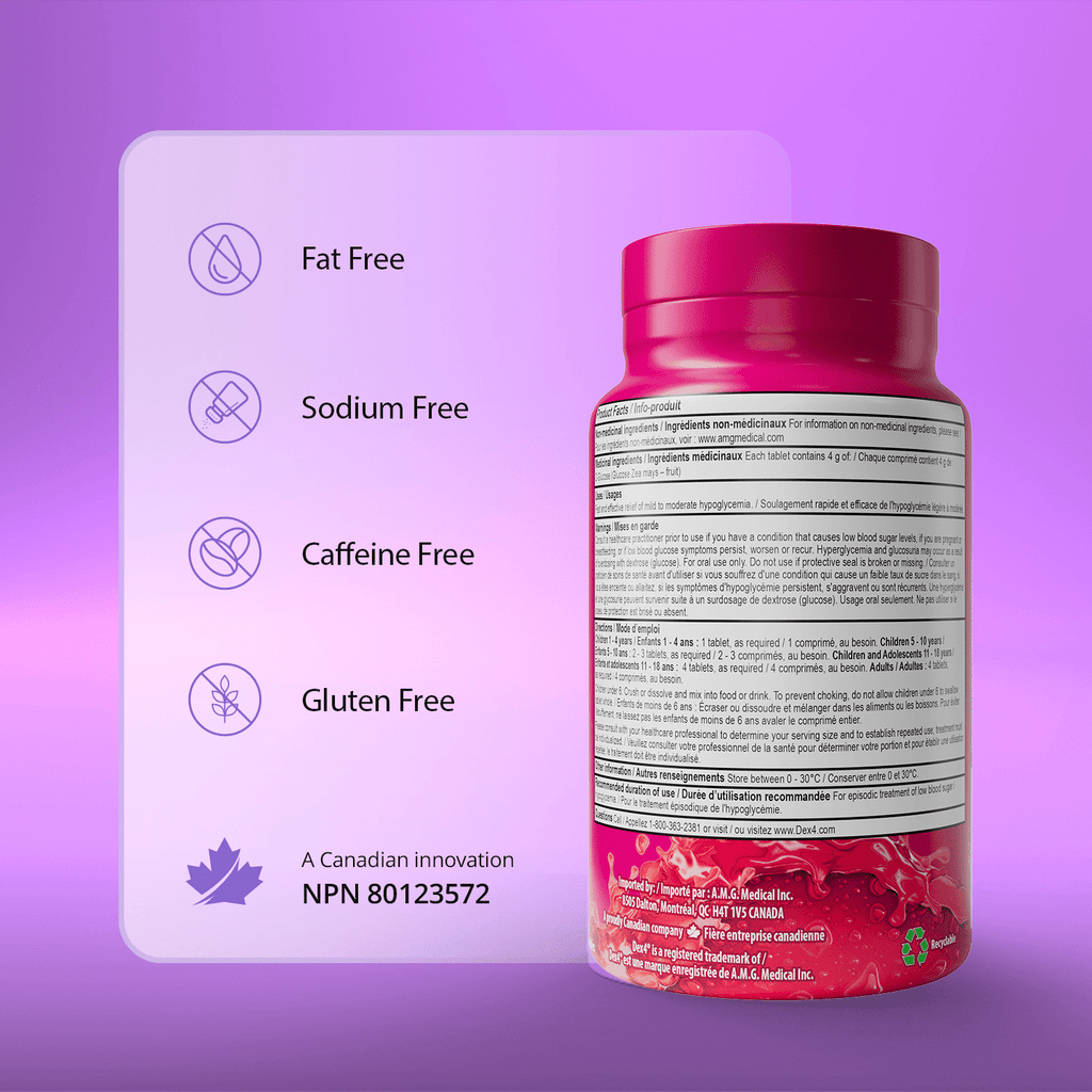 Glucose Tablets - 50 Count Bottle - Dex4