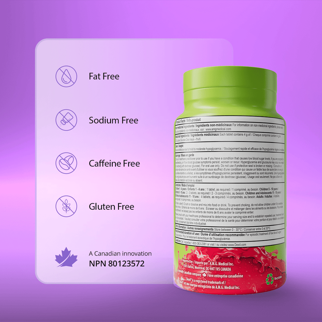 Glucose Tablets - 50 Count Bottle - Dex4