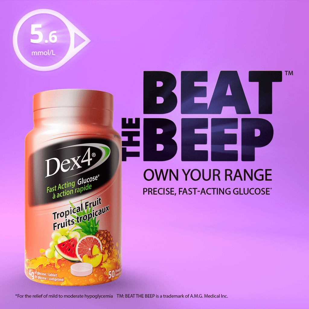 Glucose Tablets - 50 Count Bottle - Dex4