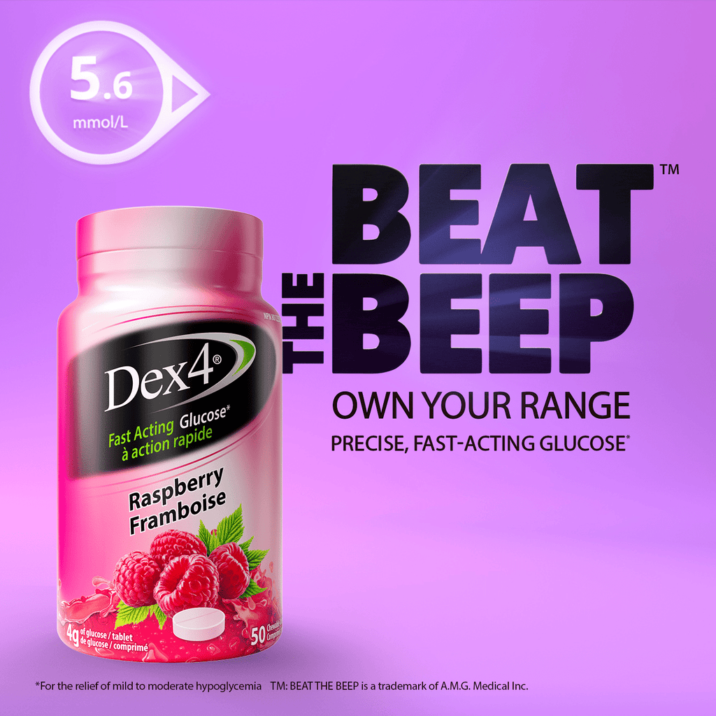 Glucose Tablets - 50 Count Bottle - Dex4