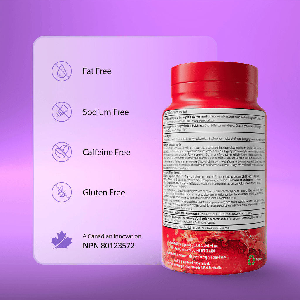 Glucose Tablets - 50 Count Bottle - Dex4