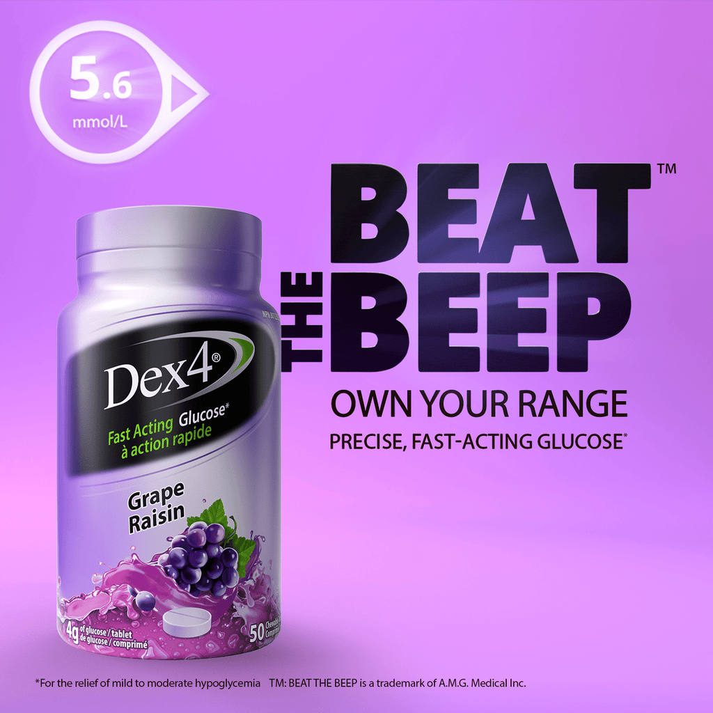 Glucose Tablets - 50 Count Bottle - Dex4