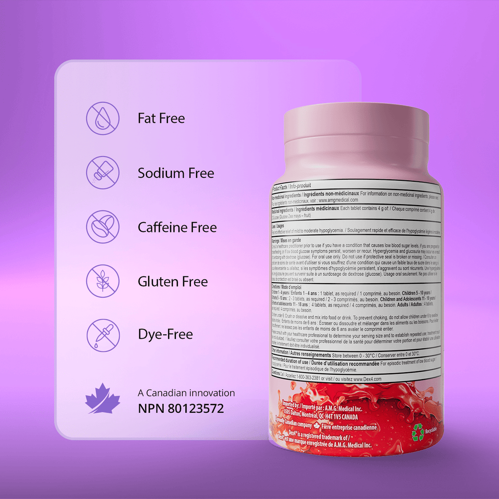 Glucose Tablets - 50 Count Bottle - Dex4