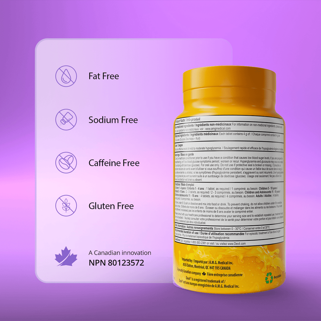 Glucose Tablets - 50 Count Bottle - Dex4