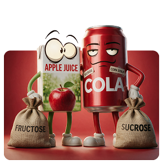 Juice and regular cola characters